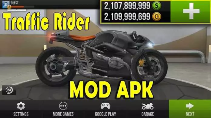 Traffic rider mod apk with highlighted features.