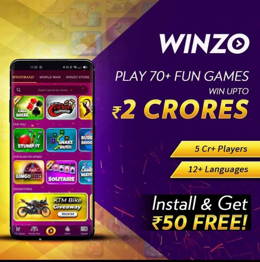 WinZO Gold - Refer WinZO App Get Upto Rs.500 Refer 3 WinZO Gold